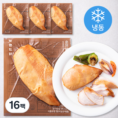브랜드닭 훈제 닭가슴살 오리지널 (냉동), 100g, 16팩