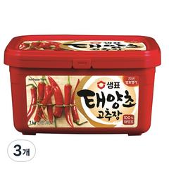 샘표 태양초 고추장, 1kg, 3개