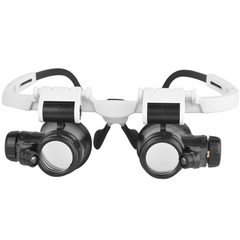 MEO 고배율 확대경 루페 LED 안경 양눈타임 렌즈교체용 블랙, 1개