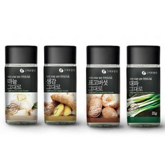 그대로말린 조미료 4종 선물세트 마늘 40g + 생강 24g + 표고버섯 22g + 대파 21g, 1세트