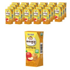 파스퇴르아이생각 유기농 주스 125ml, 혼합맛(사과/배), 24개