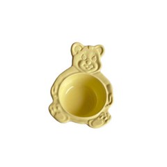 라포유 곰 디자인 디저트 샐러드볼 도자기 그릇, 옐로우, 1개