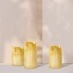 모던홀릭 LED 양초 캔들 티라이트 10cm + 12.5cm + 15cm 세트, 골드