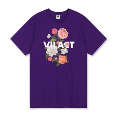 빌락트 남녀공용 VL플라워 빅 로고 18수 반팔 티셔츠