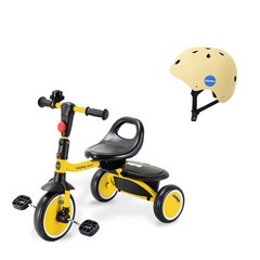 조코 유아동용 폴딩 미니 세발자전거 + 어반형 헬멧, 옐로우(세발자전거), 크림(헬멧)