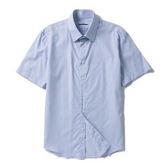 지이크 남성용 블루 스트라이프 세미 와이드 반팔 셔츠 PEBAD5512