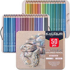 동아피엠에스 KALOUR 소프트터치 프리미엄 메탈릭 색연필 세트, 50색, 1세트