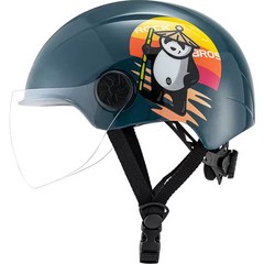 락브로스 아동용 고글일체형 자전거 킥보드 헬멧 TS-119, 네이비