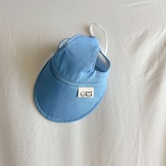 개달당 와츄원 컬러 강아지 선캡 모자, 블루