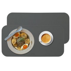 디아르 플래티넘 실리콘 식탁매트 브런치, 차콜그레이, 39 x 19.5 cm, 2개