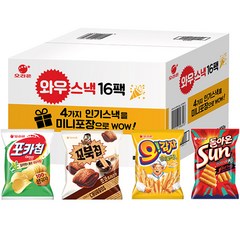 와우스낵 과자 선물세트, 포카칩 30g x 4p + 꼬북칩 30g x 4p + 오감자 30g x 4p + 돌아온 썬칩 48g x 4p, 1세트