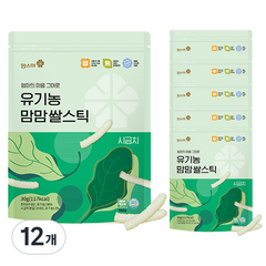 맘스미 유아용 유기농 맘맘 쌀스틱, 시금치맛, 30g, 12개