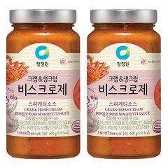 청정원 크랩&생크림 비스크로제 스파게티소스, 600g, 2개