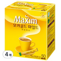 맥심 모카골드 마일드 커피 믹스, 12g, 50개입, 4박스