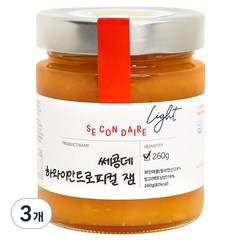 쎄콩데 저칼로리 Light 하와이안 트로피컬 잼, 260g, 3개