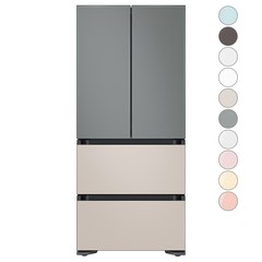 [색상선택형] 삼성전자 비스포크 김치플러스 키친핏 4도어 냉장고 420L 방문설치, 새틴 베이지