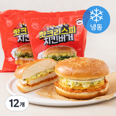 싱글팩토리 핫크리스피 치킨버거 (냉동), 12개, 190g