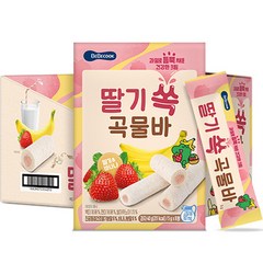 베베쿡 딸기 쏙 곡물바 8p, 딸기 + 바나나 혼합맛, 40g, 6개