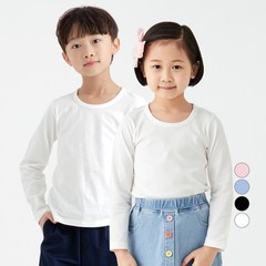 롤리트리 아동용 데일리 면스판 베이직 티셔츠