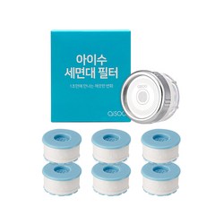 아이수 세면대필터 헤드 + 리필 6p, 1세트