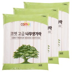 코멧 고급 나무젓가락, 100개입, 3개