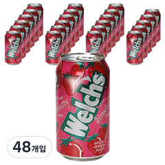 웰치스 딸기 탄산음료, 355ml, 48개입