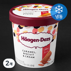하겐다즈 카라멜 비스킷 & 크림 아이스크림 (냉동), 473ml, 2개