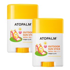 아토팜 유아용 야외놀이 선스틱 SPF50+ PA++++, 21g, 2개