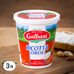 갈바니 리코타 홀밀크 치즈, 425g, 3개
