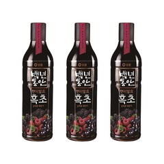 샘표 백년동안 산머루 복분자 현미발효 흑초, 900ml, 3개