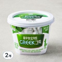 풀무원다논 그릭 달지않은 플레인 요거트, 2개, 400g