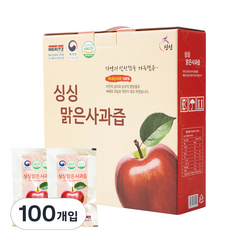 싱싱 맑은 사과즙, 100ml, 100개입