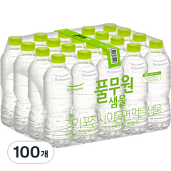 풀무원샘물 무라벨 생수, 500ml, 100개