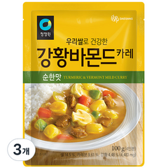 청정원 우리쌀 강황바몬드 카레 순한맛, 100g, 3개