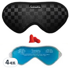 소나타 슈퍼골드 수면안대 블랙 + 귀마개 + 아이젤팩, 4세트