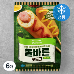 풀무원 올바른 핫도그 개별 (냉동), 525g, 6개