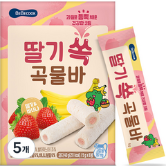 베베쿡 딸기 쏙 곡물바, 딸기맛, 40g, 5개