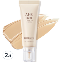 AHC 누드 톤업 크림 내추럴 글로우 SPF50+ PA++++, 톤업베이지, 40ml, 2개