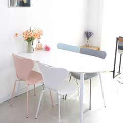 참갤러리 1200 4인용 세라믹 식탁세트 반타원 테이블 + 루나 의자 4p 방문설치, 무광 올화이트