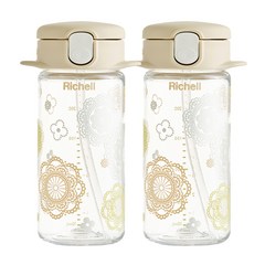 릿첼 AQ 슬림 빨대컵 R 240ml, 베이지, 2개