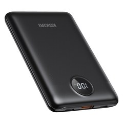 코끼리 고속충전 미니 LCD 잔량표시 PD 22.5W 보조배터리 10000mAh, 블랙, KPB-RM10P1A1