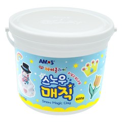 아모스 탱탱 아이클레이 스노우 매직 유아용 클레이, 흰색, 600g