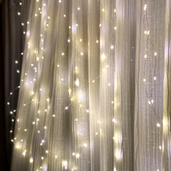 이베리스 다우에프앤지 크리스마스 LED 와이어 투명선 커튼 전구 300구, 웜화이트, 1개