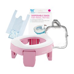 록시키드 3in 1 휴대용 아기변기 + 리필봉투 세트, 핑크(아기변기)