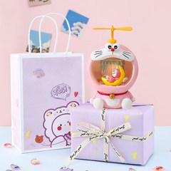 FANSYLI 도라에몽 저금통 무드등 수면등 수유등 생일선물 크리스마스선물 새해선물 X8A25, 핑크B