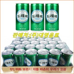 롯데칠성 트레비 플레인 라임 레몬 캔 페트 [BEG+SER06G], 30캔/(마스크팩), 190ml