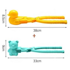 1+1 무료배송)눈 오리 집게 스노우볼 메이커 대형 눈사람 만들기 눈뭉치 제조기 눈오리집게 몰랑이, 오리+곰돌이집게 랜덤발송