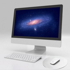 예쁜 메탈 알루미늄 애플 맥북 노트북 마우스패드 원형, 실버, 1개