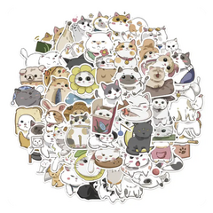 [NGNG] 60P 카와이 칠링 고양이 프리미엄 스티커 Premium Kawaii Chilling Cat Stickers