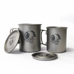 아베나키 티타늄 머그컵 세트 300ml+450ml - 경량머그컵 백패킹머그컵